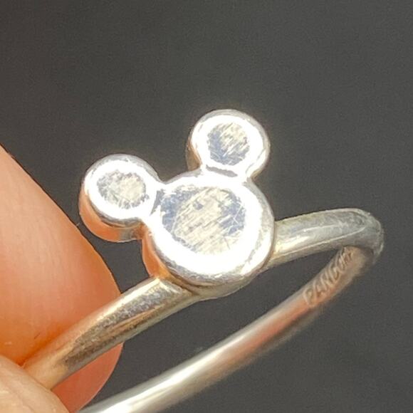 PANDORA Disney MICKEY MOUSE Silhouette Ring 197508 925 Sterling Silver - Size 7 - Picture 5 of 7